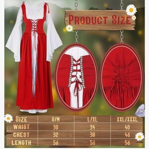 Red and White Renaissance Dress